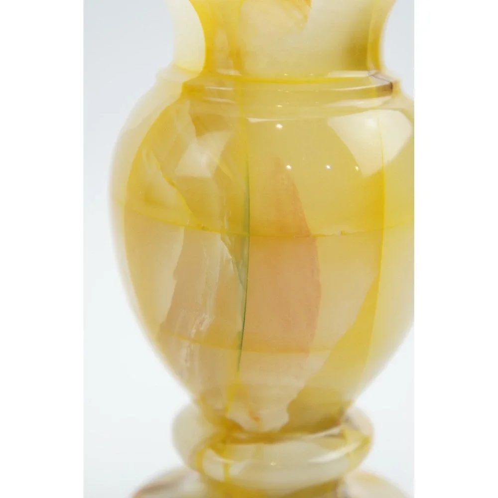Unbranded Green Onyx Stone Bud Vase Pakistan Yellow Tan Marble Swirl EUC 5.5